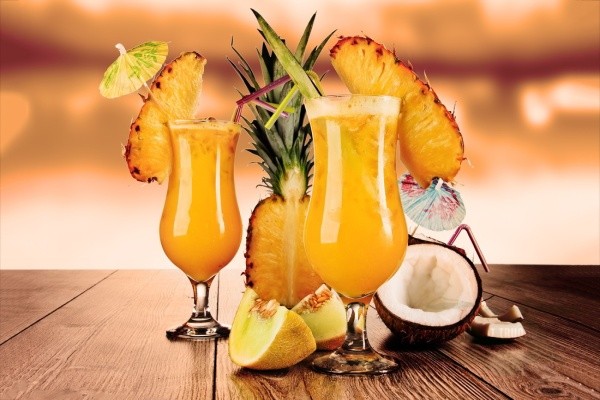 cocktail cam và dứa